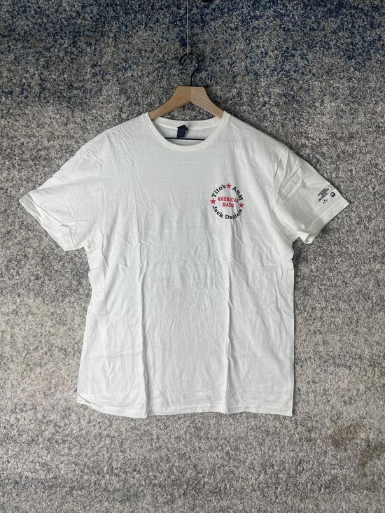 Generic Other - Tito's Jack Daniel's Shirt Mens Large White Fireworks Graphic Made in Italy